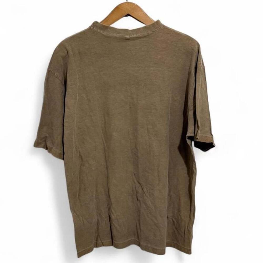 Vintage Textured Slub T-Shirt Size XL Brown Short Sleeve Crewneck - Picture 3 of 5
